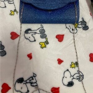 Blue Glitter Clutch with Chain Strap